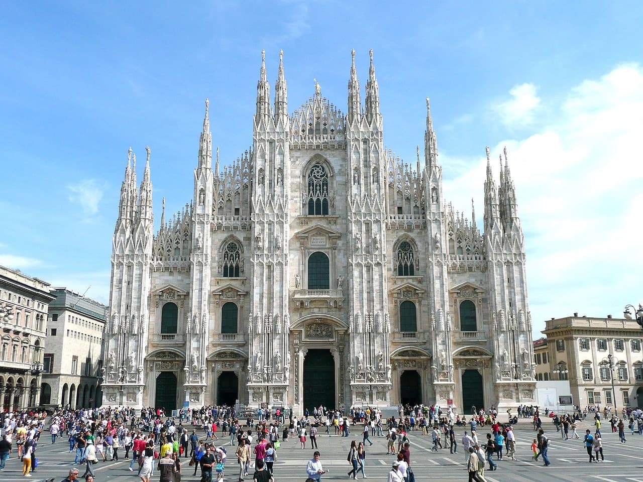 With the convertible around Milan