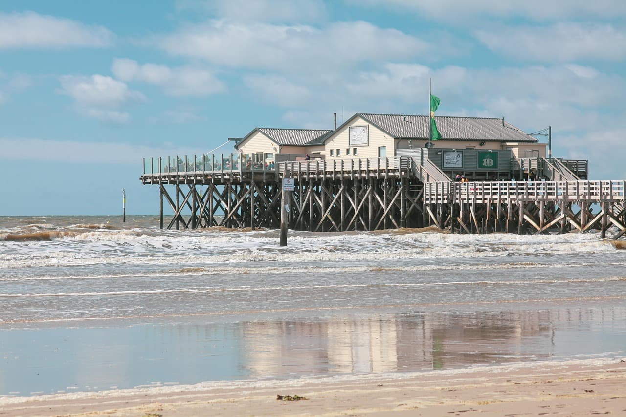Construcciones sobre pilotes St. Peter-Ording